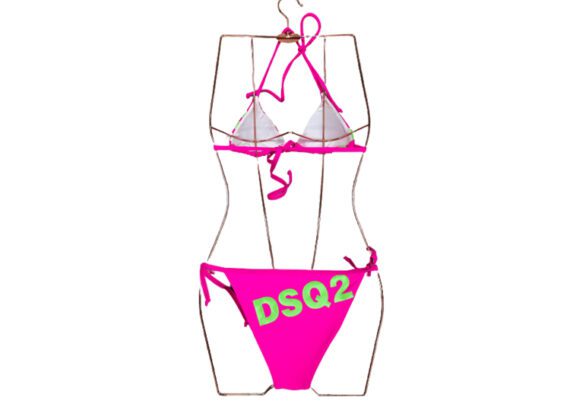 ⁦DSQUARED2 BIKINI WOMEN-Pink & Green Combo⁩ – תמונה ⁦2⁩