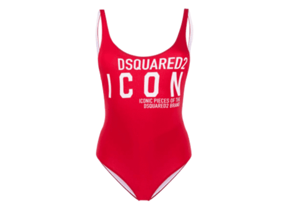 ⁦DSQUARED2 BIKINI WOMEN-Venetian Red & White⁩ – תמונה ⁦3⁩