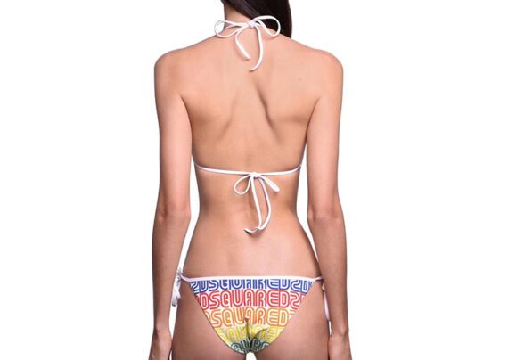 ⁦DSQUARED2 BIKINI WOMEN-White Red Yellow Blue⁩ – תמונה ⁦2⁩
