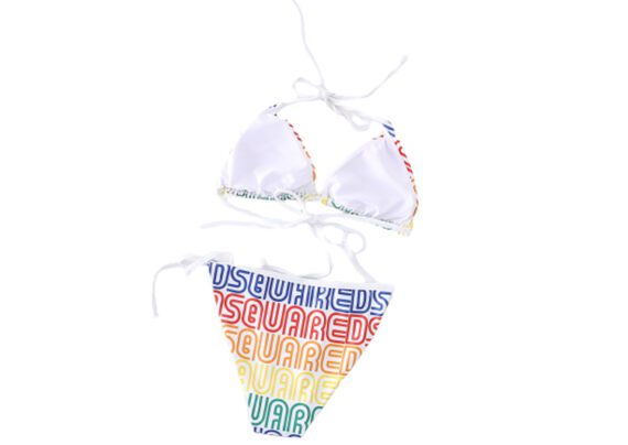 ⁦DSQUARED2 BIKINI WOMEN-White Red Yellow Blue⁩ – תמונה ⁦4⁩