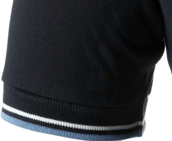 ⁦פראדה-PRADA TSHIRT POLO SHORT MEN - Black & White Blue Border⁩ – תמונה ⁦12⁩
