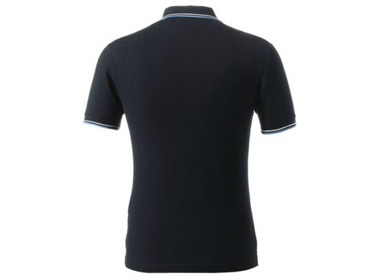 ⁦פראדה-PRADA TSHIRT POLO SHORT MEN - Black & White Blue Border⁩ – תמונה ⁦2⁩